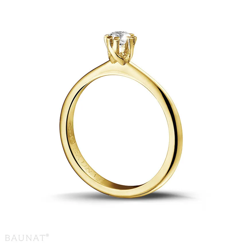 0.25 quilates anillo solitario diamante diseño en oro amarillo con ocho garras 