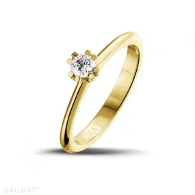 0.25 quilates anillo solitario diamante diseño en oro amarillo con ocho garras 