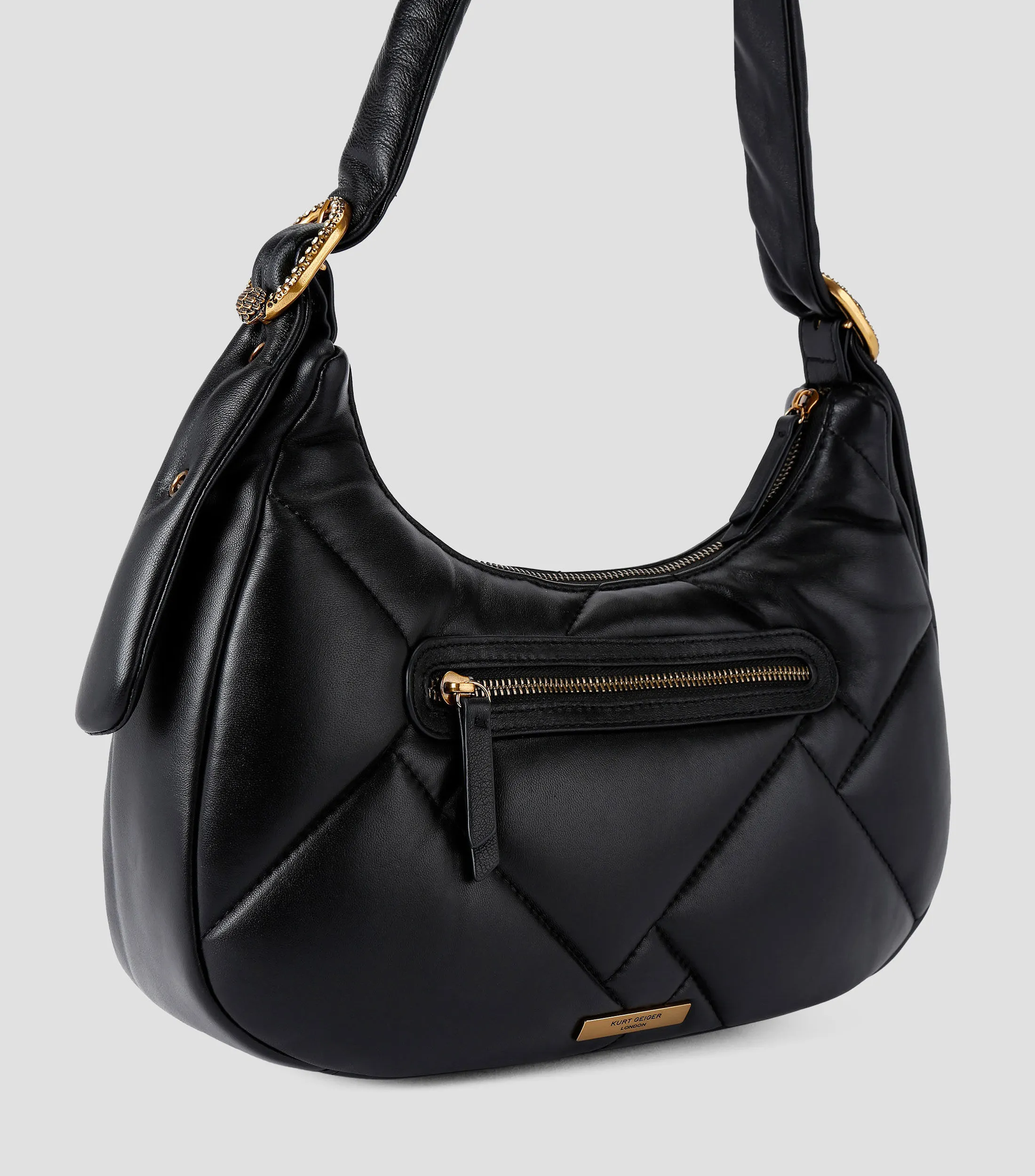 9355_Kurt Geiger Bolso Hobo capitonado en piel Mujer