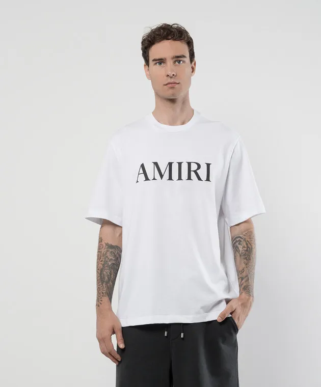 AMIRI WHITE CORE TSHIRT WITH CONTRAST LOGO PRINT