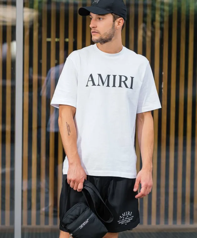 AMIRI WHITE CORE TSHIRT WITH CONTRAST LOGO PRINT