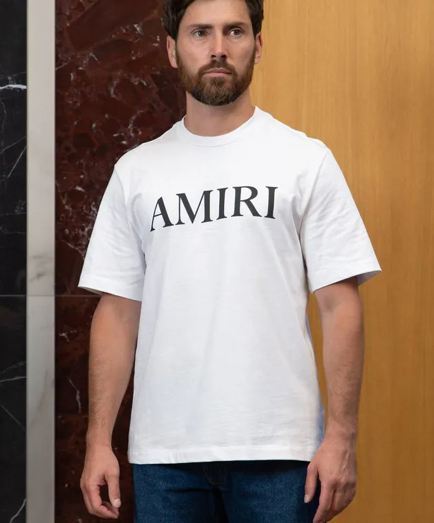 AMIRI WHITE CORE TSHIRT WITH CONTRAST LOGO PRINT