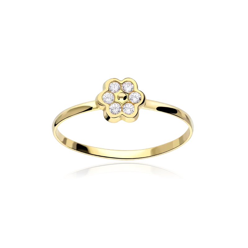 Anillo Oro 18k y circonitas "Flora"