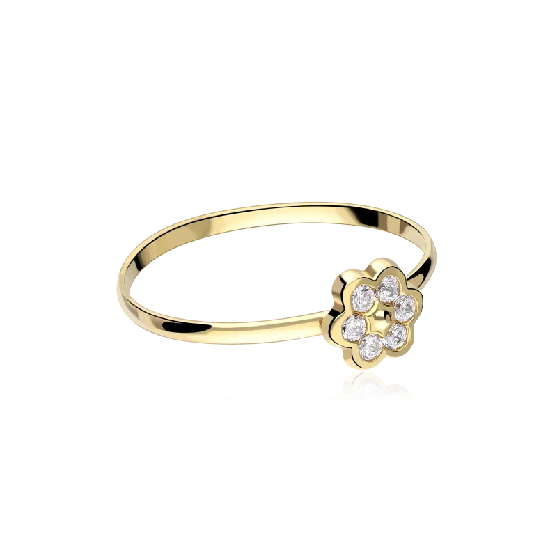 Anillo Oro 18k y circonitas "Flora"