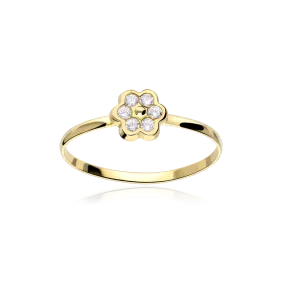 Anillo Oro 18k y circonitas "Flora"