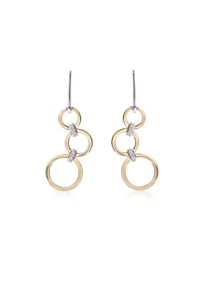 Aretes Eclipse ICICLE - Oro 18k combinado