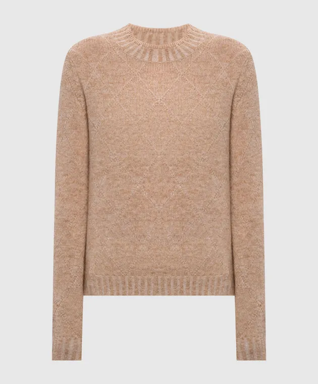 Ballantyne Beige sweater with wool in a geometric pattern