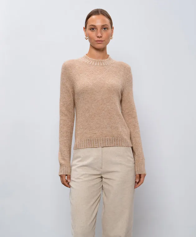 Ballantyne Beige sweater with wool in a geometric pattern