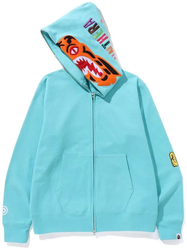 BAPE Bape Tiger Full Zip Hoodie Sax