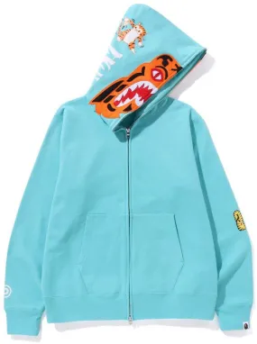 BAPE Bape Tiger Full Zip Hoodie Sax