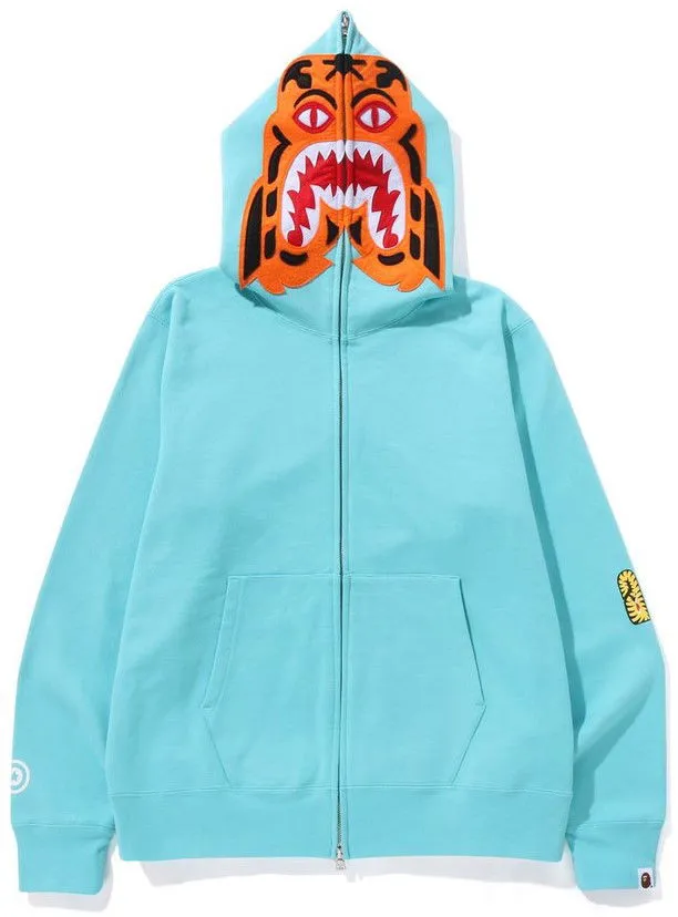 BAPE Bape Tiger Full Zip Hoodie Sax