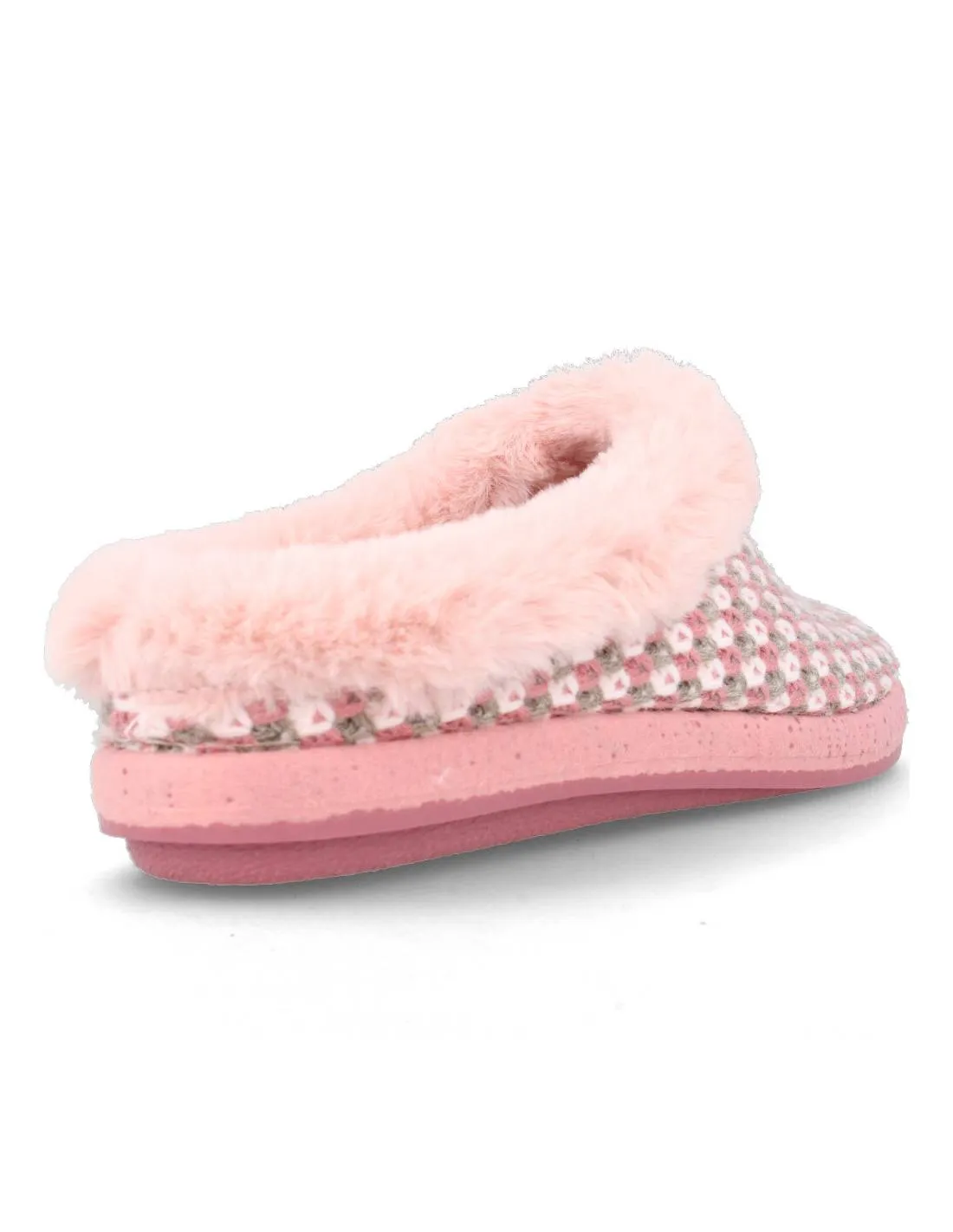 BioRelax - Zapatilla Casa Mujer Crochet Salmón