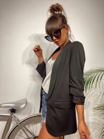 Blazer Frunces BIANCA Negro