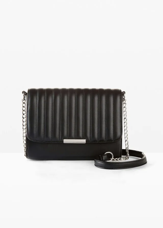 Bolso de estilo bandolera Negro-plateado