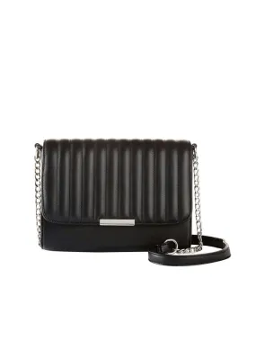 Bolso de estilo bandolera Negro-plateado