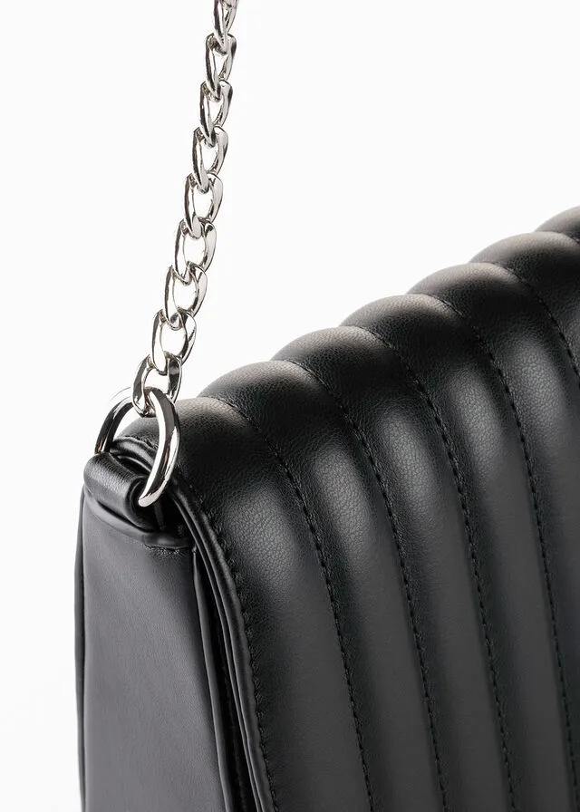 Bolso de estilo bandolera Negro-plateado