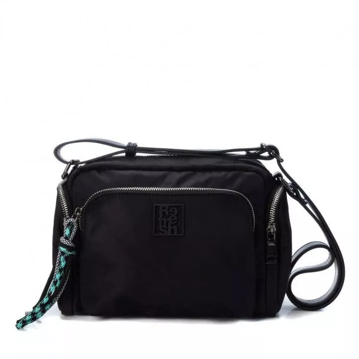 Bolso Refresh 083399 en negro con cuerdas de colores