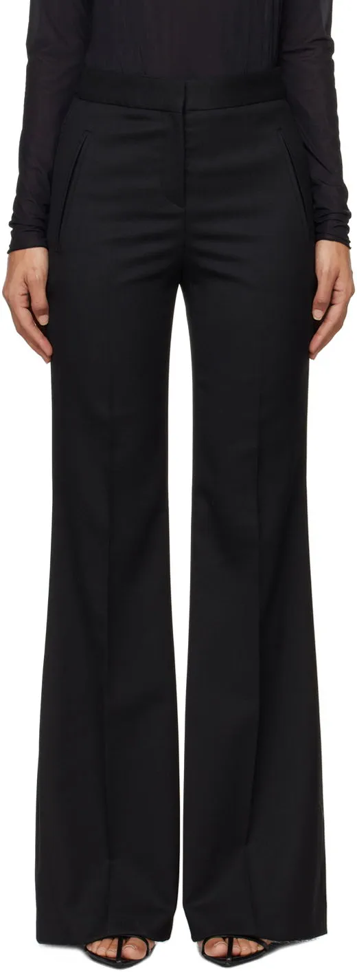 BOSS REGULARFIT FLARED WOOL TWILL TROUSERS