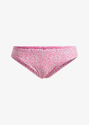 Braga de bikini estilo hipster Azul claro-rosa con estampado de leopardo