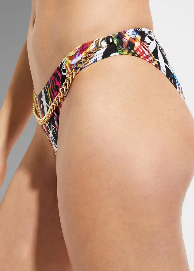 Braga de bikini Negro-varios colores con estampado gráfico