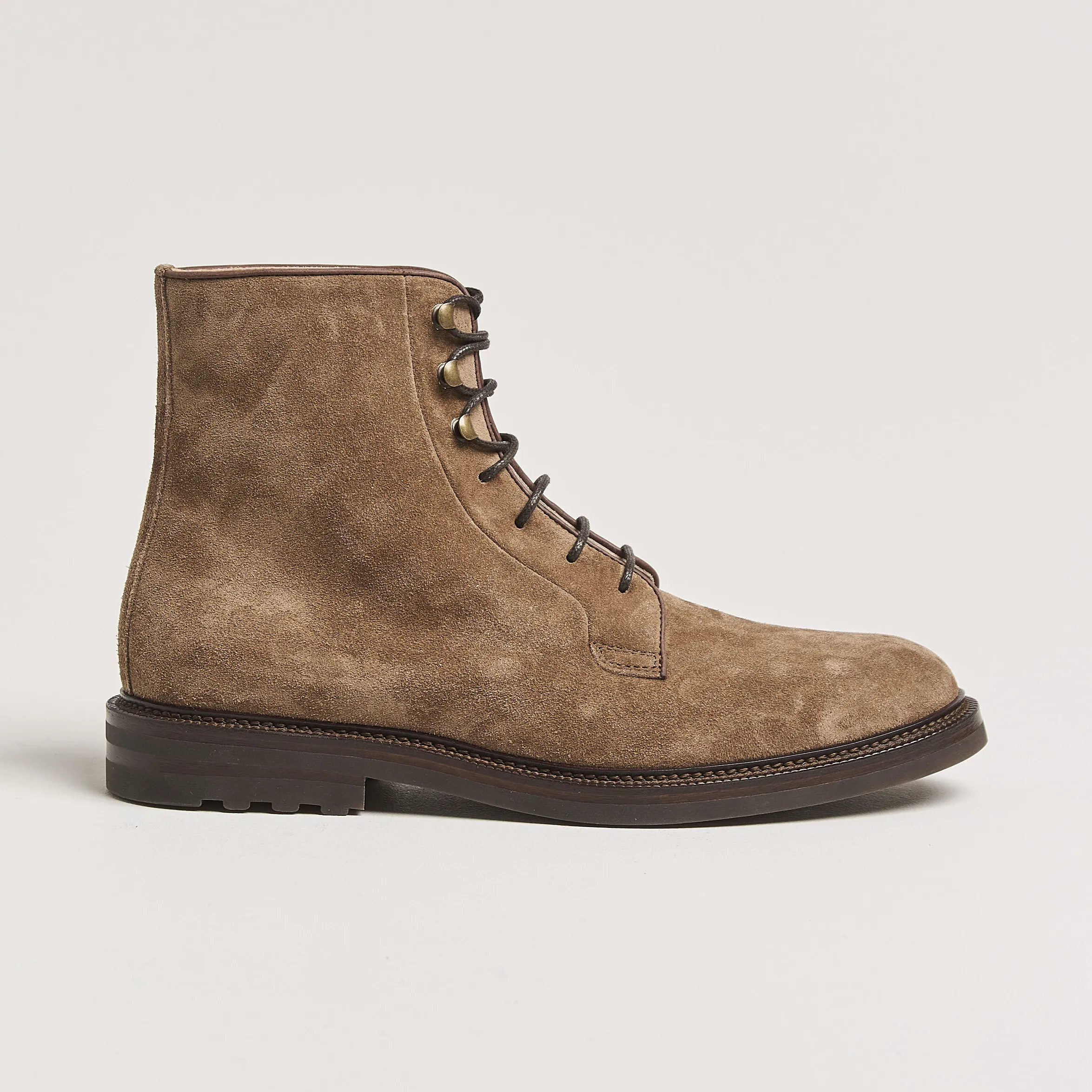 Brunello Cucinelli Lace Up Boots Brown Suede