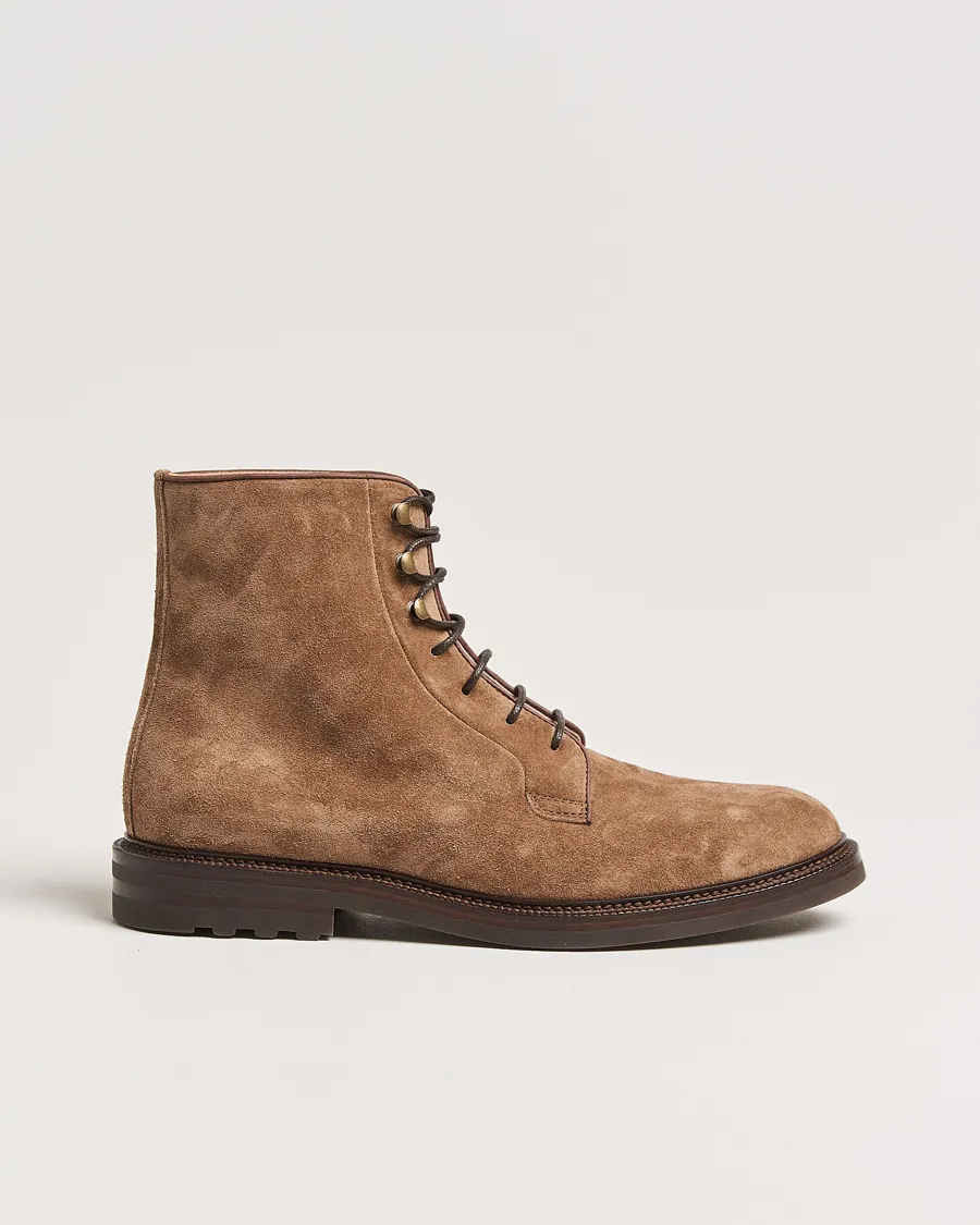 Brunello Cucinelli Lace Up Boots Brown Suede