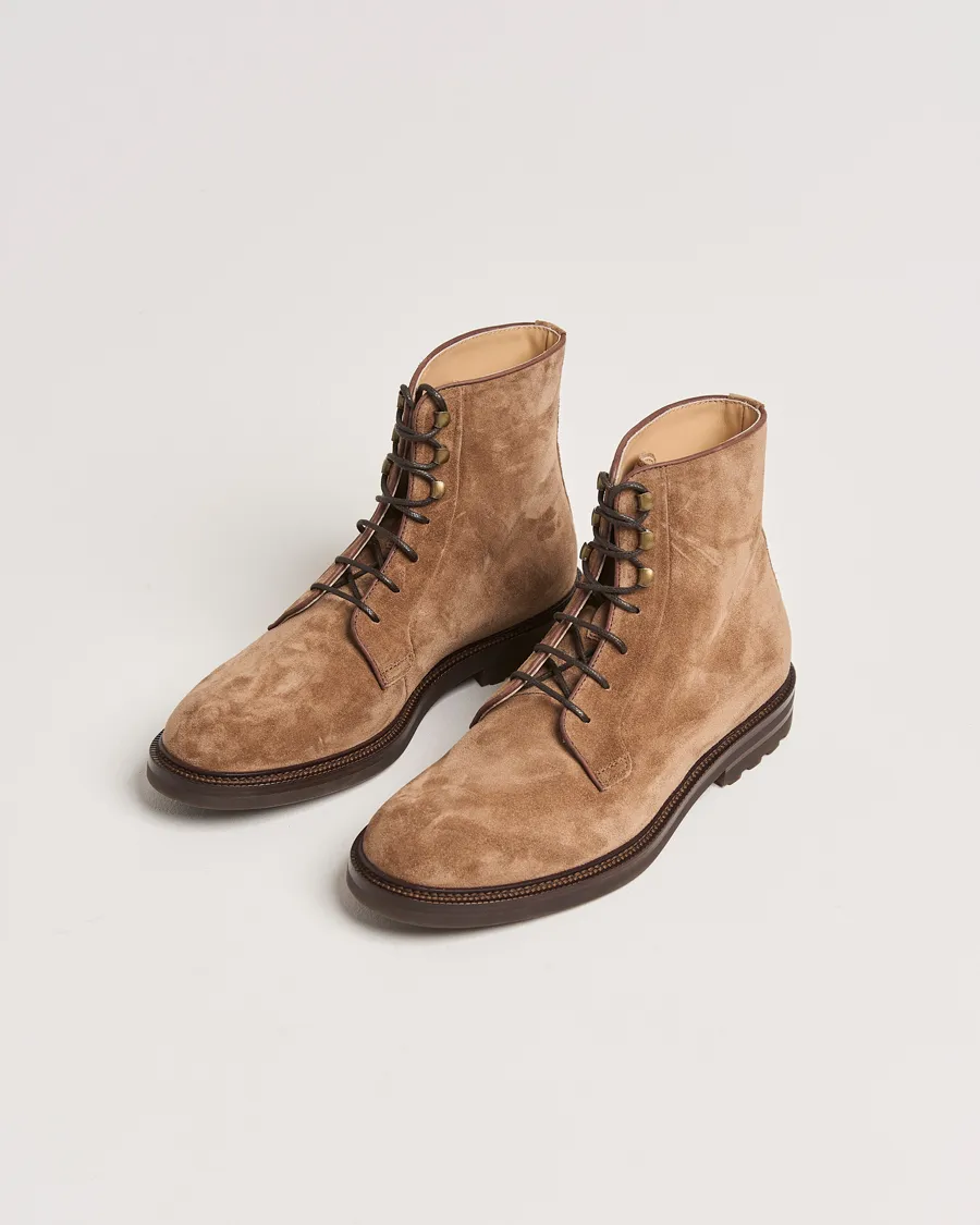 Brunello Cucinelli Lace Up Boots Brown Suede