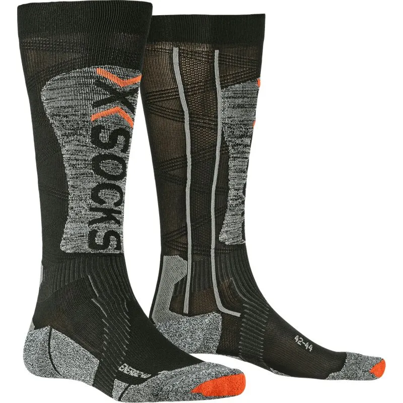 Calcetines de esquí X-Socks Energizer LT 4.0 para hombre (negro/gris piedra melange)