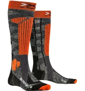 Calcetines de esquí X-Socks Rider 4.0 para hombre (gris piedra/rojo)