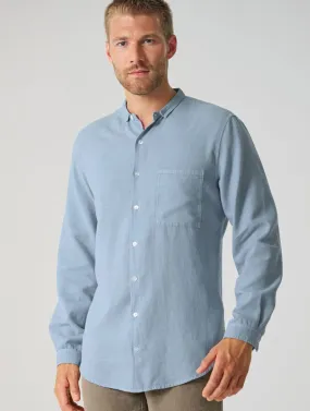 Camisa cuello corto hombre de cáñamo y algodón orgánico