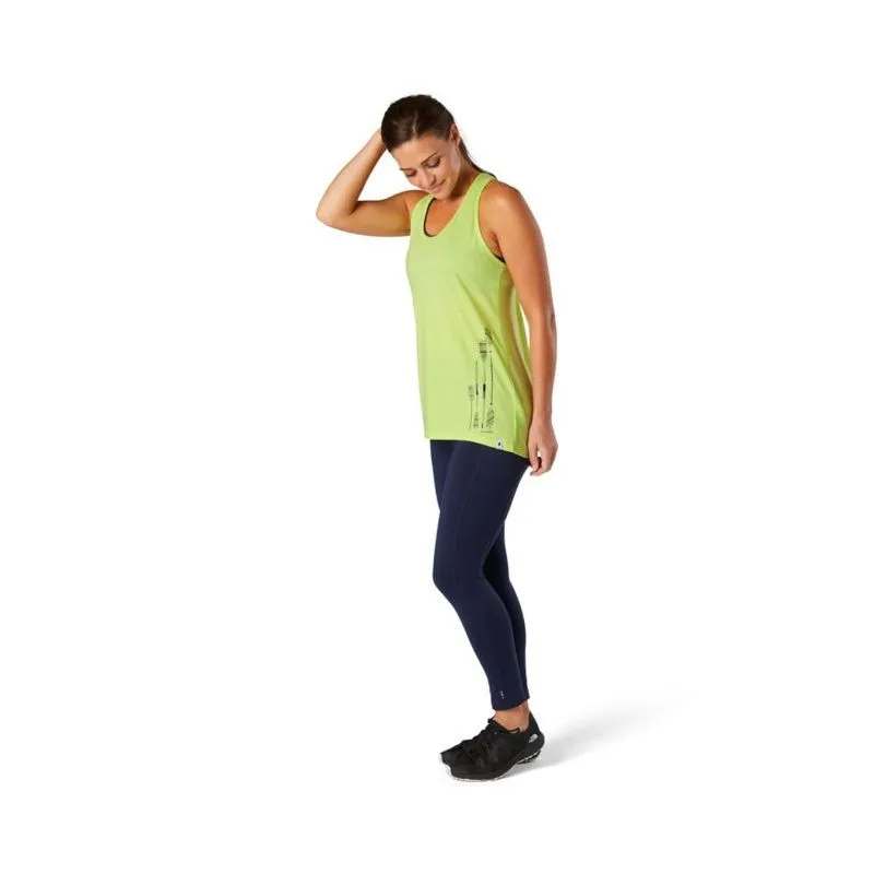 Camiseta de tirantes para mujer Smartwool Merino Sport 150 Paddle And Oars (Spring Green Heather)