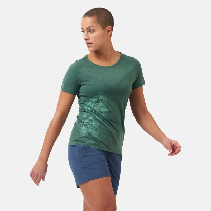 Camiseta Odlo Concord Leaf Print (myrtle melange) mujer