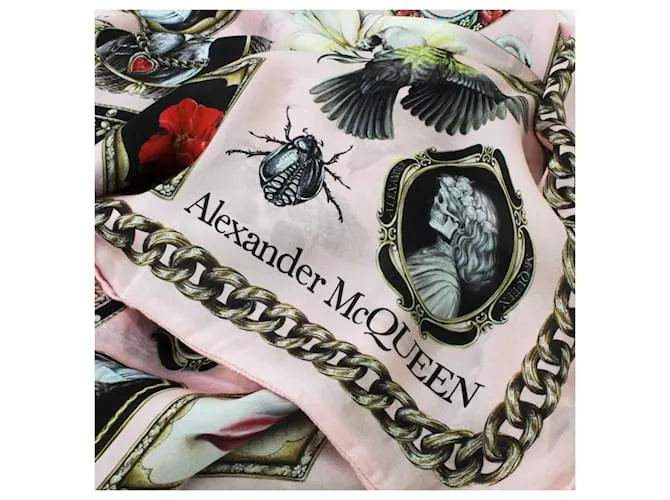 Capa de seda Alexander McQueen Memento Mori Multicolor 