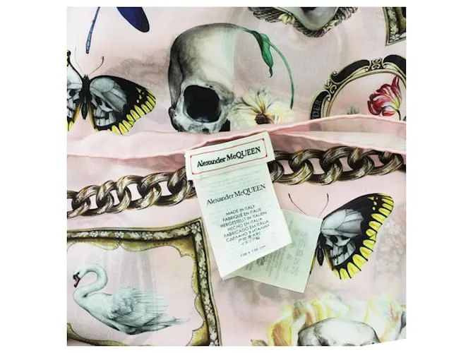 Capa de seda Alexander McQueen Memento Mori Multicolor 