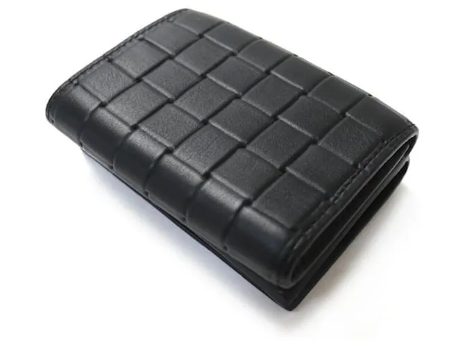 Cartera negra de tres pliegues Bottega Veneta Negro 