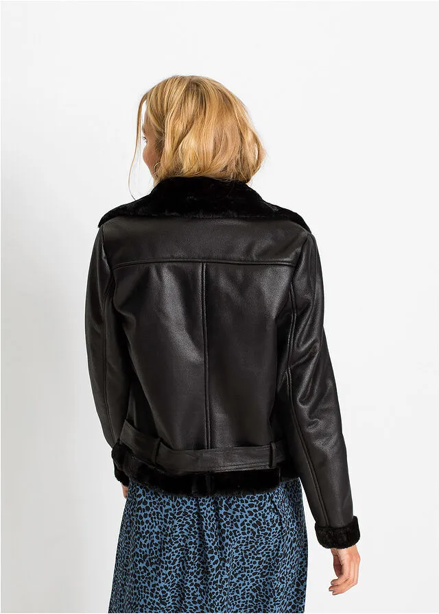 Cazadora de estilo biker Negro