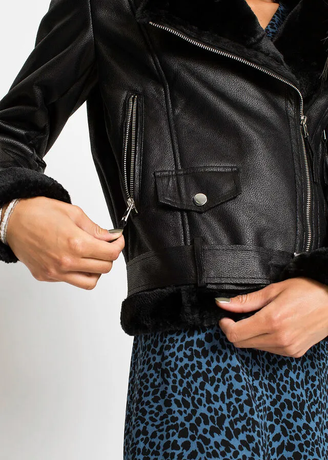 Cazadora de estilo biker Negro