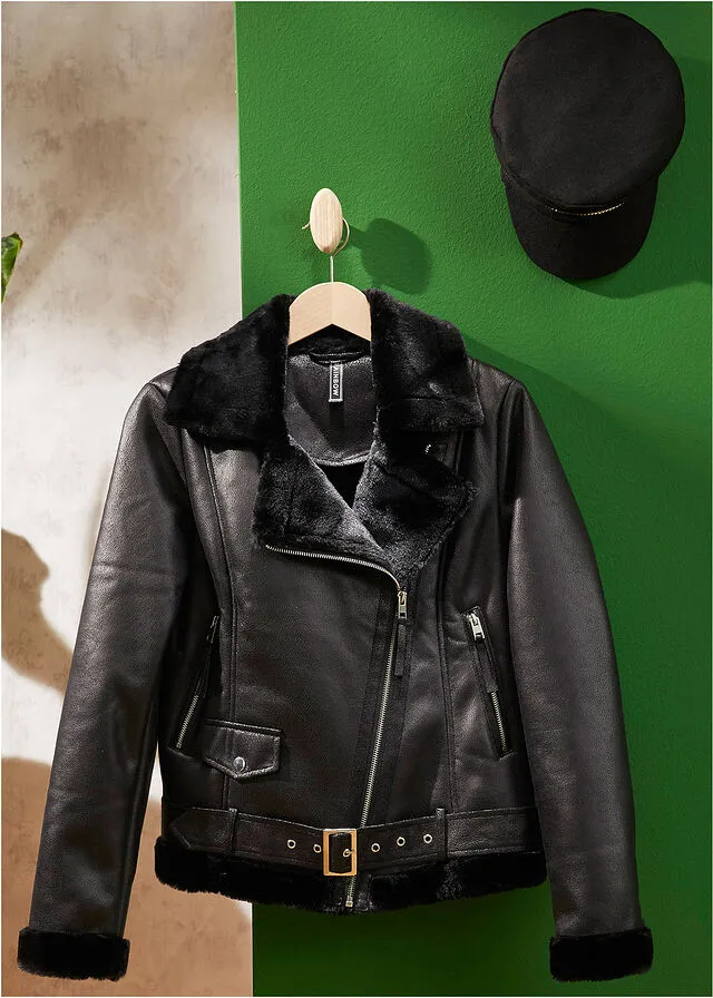 Cazadora de estilo biker Negro