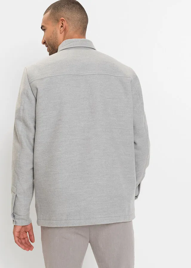 Chaqueta con aspecto de lana Gris claro jaspeado