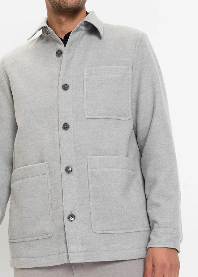 Chaqueta con aspecto de lana Gris claro jaspeado