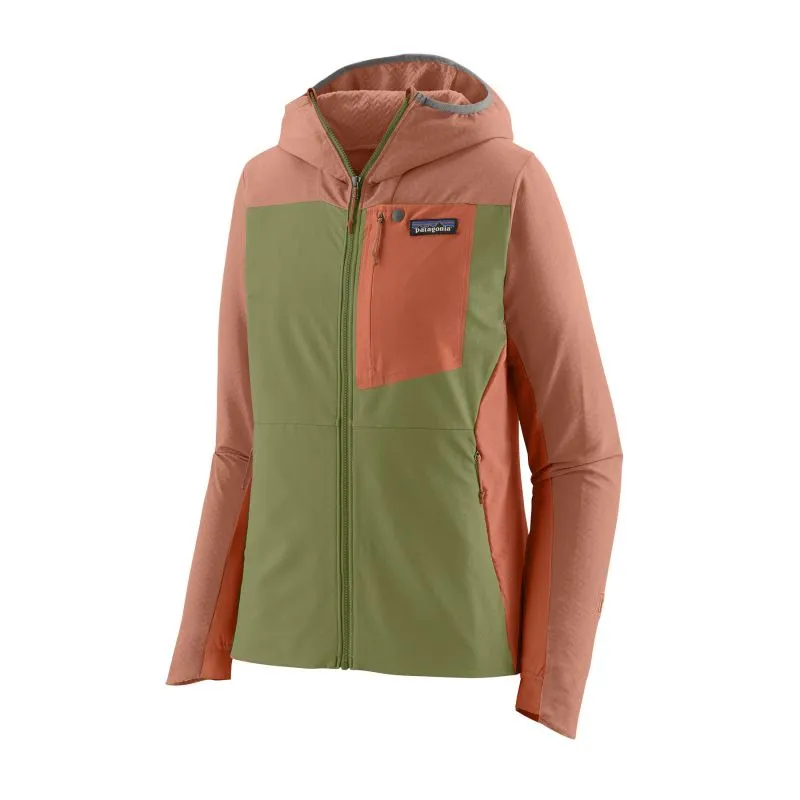 Chaqueta de mujer Patagonia W's R1 CrossStrata Hoody (Buckhorn Green)