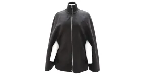 Chaqueta tipo capa con cremallera Sandro Paris de lana negra Negro 