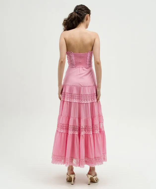 Charo Ruiz Monnet pink bustier dress with lace