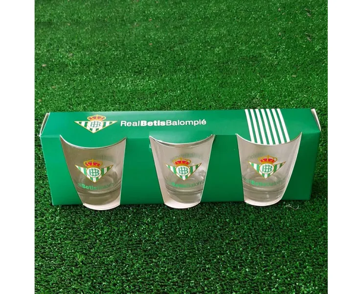 Chupitos Real Betis Balompié de cristal en Pack 3 unidades