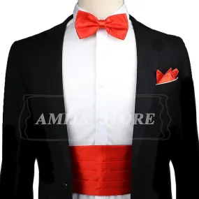 Colorful Mens Cummerbunds Bow Tie Set Square Black Red Waist Stamp For Formal Tuxedo Suit Wedding Dinner Party Accessories