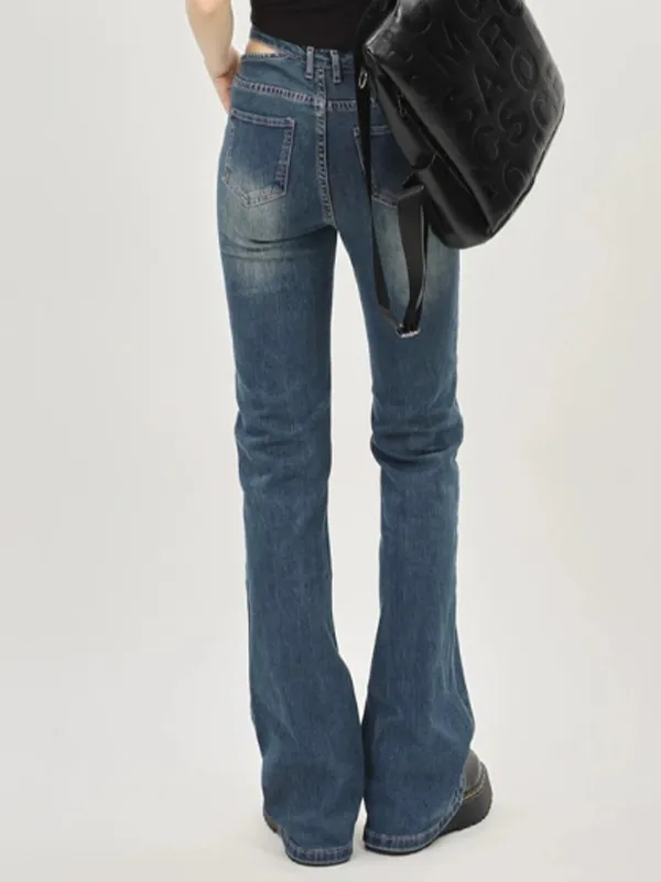 Diseño bordado Hot Girl Micro Horn Slim Jeans