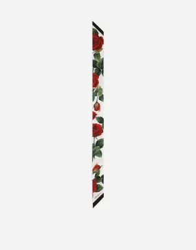 Dolce & Gabbana Twill Headscarf With Rose Print