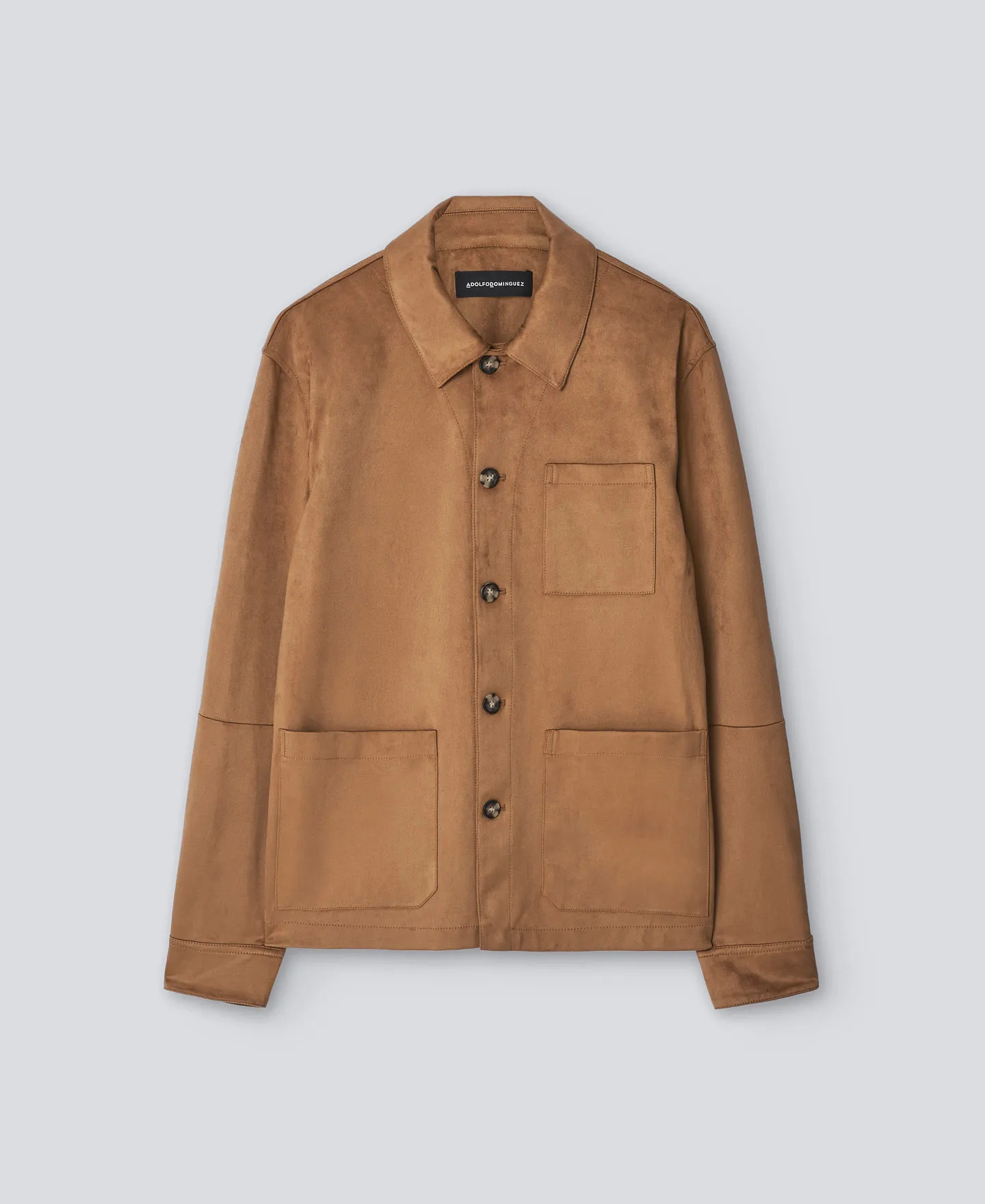 Faux suede overshirt for man