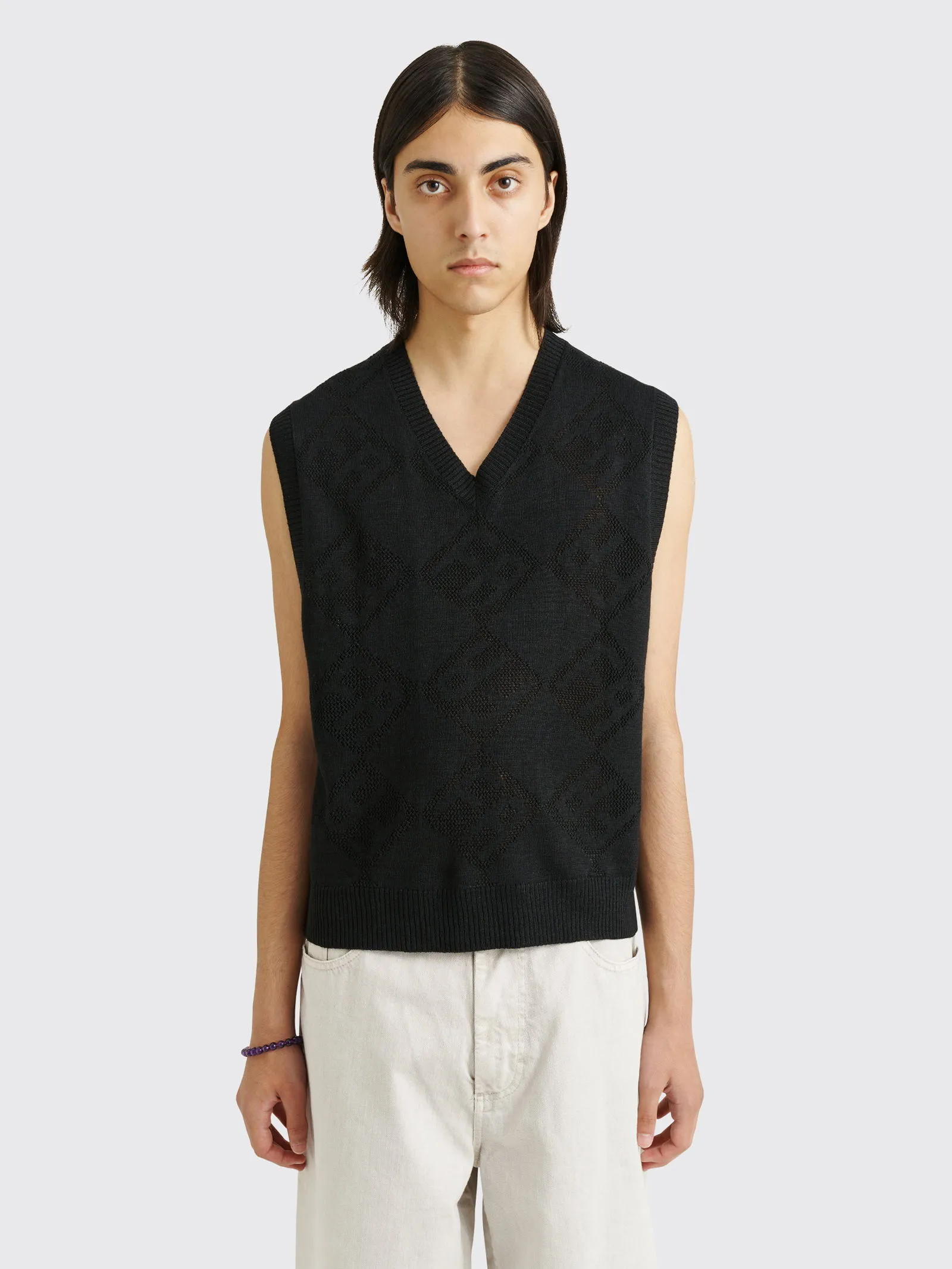 Fucking Awesome Letter Square Vest Black