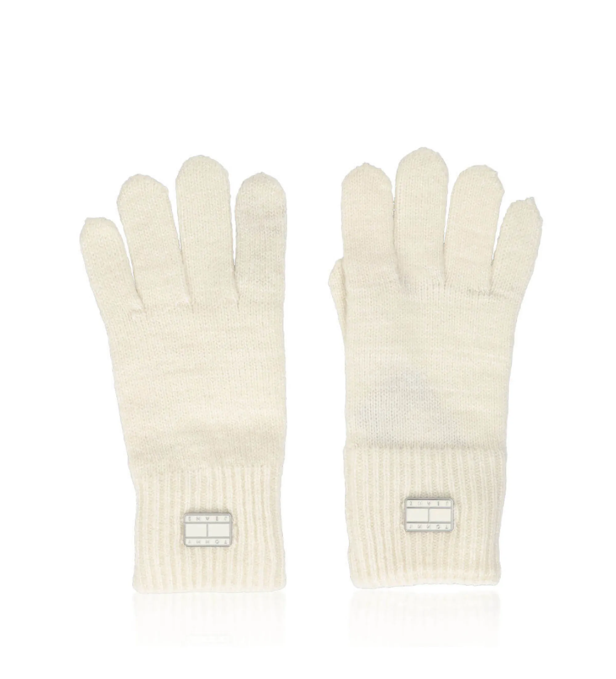 Guantes con puños de punto elástico blanco